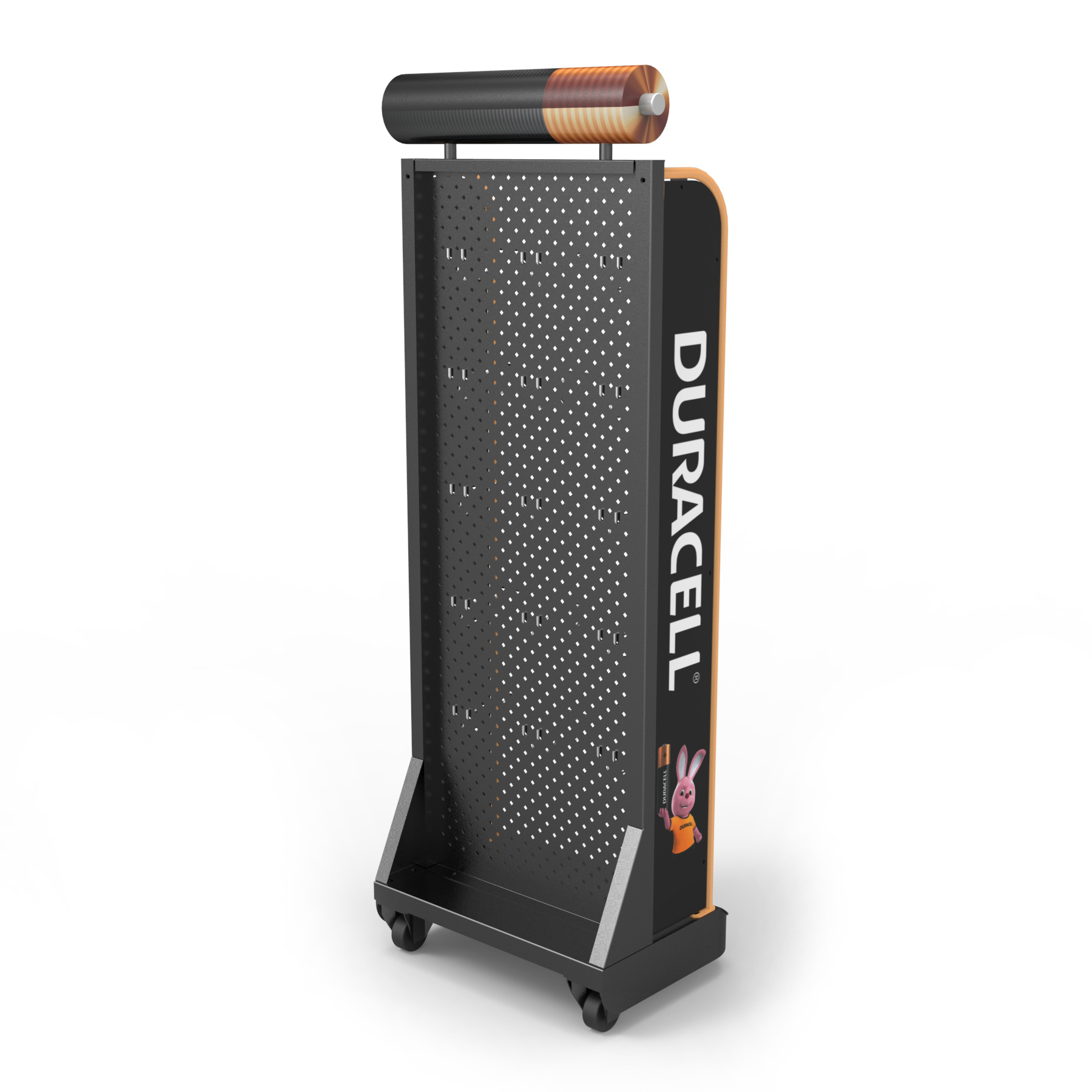 AA Battery Display Rack Pegboard Floor Display Stand with Hanging Hooks — view 6