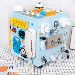 <span class=keywords><strong>Cubo</strong></span> de <span class=keywords><strong>Actividades</strong></span> Montessori, Juguetes Educativos de Madera, Tablero de <span class=keywords><strong>Actividades</strong></span> para Bebés y Niños - Product Image 1