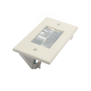 Plaque murale pour câble basse tension avec brosses en nylon et 2 clapets, sans boîtier arrière nécessaire - Product Image 6