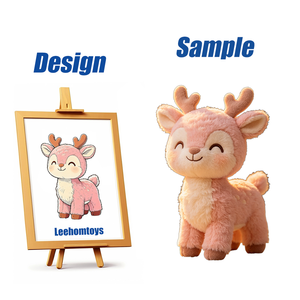 Jouets en peluche électroniques doux et rembourrés, personnalisables avec broderie et impression, motif cerf, emballage personnalisé pris en charge – Vente chaude - Product Image 2