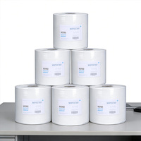 WIPESTAR 500 Stück Weiße Reinigungsrolle 55gsm PP Holzschliff Außergewöhnliche Reißfestigkeit Weich und Langlebig Industrielle Wischtücher Rolle