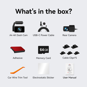 Redtiger Nhà Phân Phối A4 2.5K Phía Trước Và 1080P Phía Sau Với GPS Hệ Thống Theo Dõi Xe Hộp Đen 4K Dual Night Dash Mini Máy Ảnh - Product Image 2