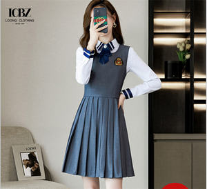 Traje de tres piezas <span class=keywords><strong>Uniforme</strong></span> de maestro de jardín de infantes Ropa DE TRABAJO Estilo universitario Traje de vestir profesional - Product Image 2