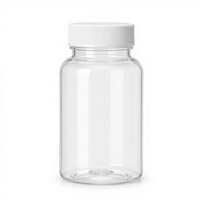Flacon en plastique transparent pour comprimés et gélules avec bouchon à vis