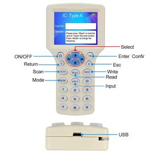 Tiếng Anh 10 tần số <span class=keywords><strong>RFID</strong></span> Máy Photocopy ID IC <span class=keywords><strong>Reader</strong></span> Nhà Văn Máy Photocopy M1 13.56Mhz mã hóa duplicator lập trình USB NFC uid tag thẻ chìa khóa - Product Image 4