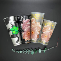 Gobelets et couvercles en plastique PP jetables personnalisés avec logo, impression IML, écologiques et durables, pour les fêtes