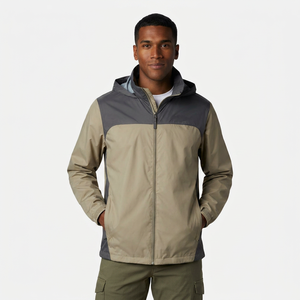 High Quality Hooded <b>Winter</b> Windbreaker <b>Jacket</b> Customized Zipper Breathable <b>Waterproof</b> Polyester Fabric Printed <b>Men's</b> Coat - Product Image 1