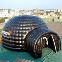 Tente Gonflable Portable en PVC Noir, Château Publicitaire Gonflable avec Grande Capacité, Installation Facile pour Événements Commerciaux