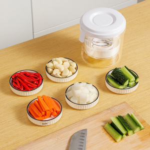 <span class=keywords><strong>Bouteille</strong></span> de stockage de cornichons de cuisine domestique avec fourchette pot de cornichons à séparation sèche et humide pot de cornichons rond en <span class=keywords><strong>plastique</strong></span> en forme de <span class=keywords><strong>sablier</strong></span> - Product Image 2