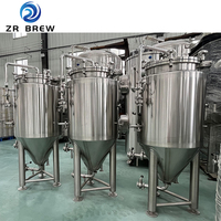 Cuve de fermentation conique en acier inoxydable de 100 L pour micro-brasserie, avec isolation et enveloppe de glycol, équipement de brasserie artisanale