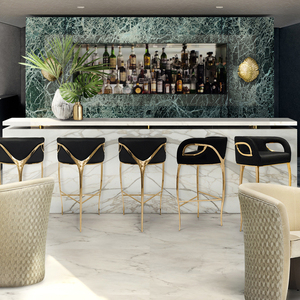 China Foshan Fabricante de muebles Marca italiana Moderno Minimalista Lujo <span class=keywords><strong>Chandra</strong></span> High Back Bar Taburete Precio asequible - Product Image 2
