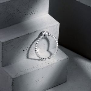 Dylam Metallic Style Luxury Wedding <b>Ring</b> Beaded S925 Silver Rhodium Plated <b>Adjustable</b> <b>Ring</b> Minimalist Design Jewelry - Product Image 2