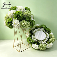 Boule florale artificielle JINDY 55 cm en soie vert frais, style jardin, arrangement de centre de table, boule de roses pour mariage
