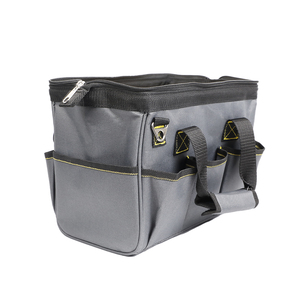 Sac à outils pour électriciens à base durable et résistant à l'usure Petit sac standard avec sangle Sac à outils noir et gris de 14 pouces à usage intensif - Product Image 5