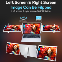 Extensor de pantalla de ordenador portátil USB C de 16 pulgadas, pantalla LCD Dual FHD, Monitor portátil Triple, Monitor de juegos, estación de trabajo móvil Plug & Play