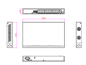 Công tắc cổng PoE <span class=keywords><strong>24</strong></span> Gigabit với cổng sợi SFP hỗ trợ IEEE802.3af/at PoE + Tiêu chuẩn - Product Image 6