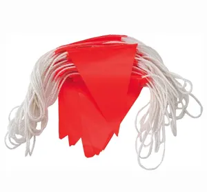 PVC fluorescence Bunting Safety Flags with Strong rope 30 meters