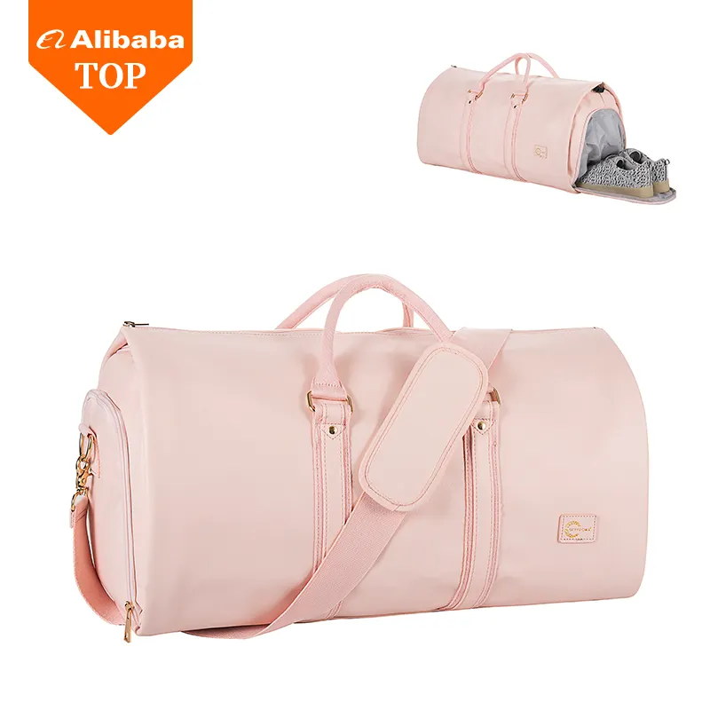 Borsone da viaggio convertibile da viaggio con indumento borsone 2 in 1 valigia appesa rosa Business Bag da donna