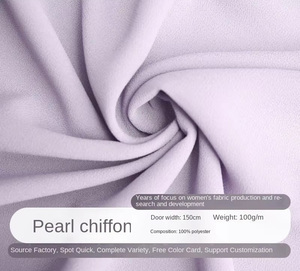 100% Polyester Ngọc Trai Voan Của Phụ Nữ Áo Sơ Mi Vải Mềm Mại Thân Thiện Với Da & Chống-Thuốc Hàng Đầu Cho Mùa Xuân Mùa Thu Hành Người Mô Hình Rắn - Product Image 2