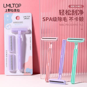 Rasoir manuel double lame en acier inoxydable LMLTOP pour femmes, pour l'épilation des aisselles - Product Image 3