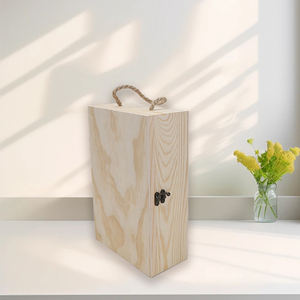 Rượu vang bằng gỗ đôi chai rượu vang bằng gỗ hộp, rượu vang đôi chai lưu trữ Hộp quà tặng với dây xử lý, đôi hộp Rượu - Product Image 6