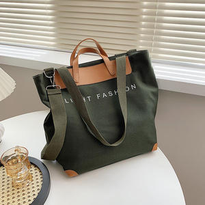 <span class=keywords><strong>Sac</strong></span> fourre-tout en toile de coton de grande capacité avec fermeture à glissière imperméable et écologique à long manche avec logo imprimé personnalisé - Product Image 3