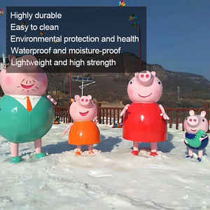 Escultura de Cerdo Rosa en 3D de Fibra de Vidrio, Modelo S109, Grande, Moderna, Personalizada, para Decoración de Exteriores, Parques, Centros Comerciales, Regalos, Modelo de Mano - Product Image 2