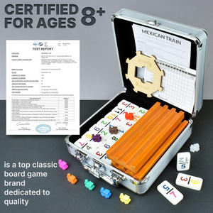 Juego de Dominó de Madera Ecológico <span class=keywords><strong>Doble</strong></span> <span class=keywords><strong>12</strong></span> para Noche de Juegos en Familia, <span class=keywords><strong>Tren</strong></span> <span class=keywords><strong>Mexicano</strong></span> con Estuche de Aluminio, Diversión al Aire Libre 19x11cm/20x12cm - Product Image 4