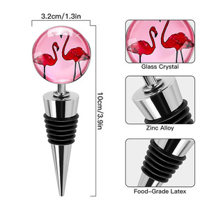 Cross-border crystal bottle stoppers, flamingo removable beer bottle/champagne/<b>wine</b> bottle stoppers, logo printable. - Product Image 4
