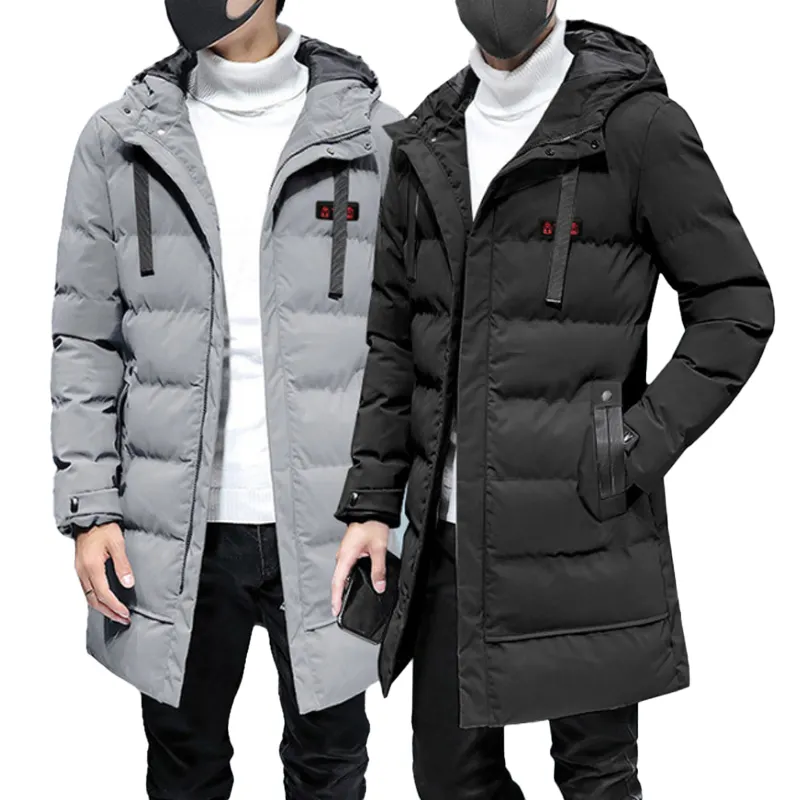 Nuovo cappotto in cotone con riscaldamento lungo addensato 5V giacca riscaldante elettrica per giacche invernali da uomo di mezza età