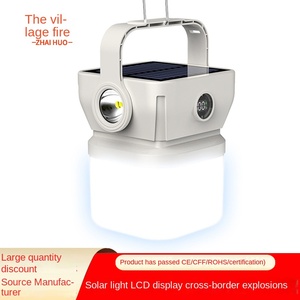 Lampe de camping <span class=keywords><strong>solaire</strong></span> LED rechargeable portable avec éclairage domestique à longue endurance pour <span class=keywords><strong>tente</strong></span> et utilisation d'urgence en plein air - Product Image 2