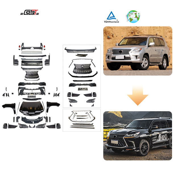 GBT Factory LX570 to 2016 Blacks Edition Upgrade Bodykit Exterior Bumper Grille Fender Accessories for 2008-2015 Lexus 570 Model