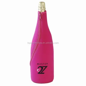 Изготовленный на заказ логотип Розовый водонепроницаемый неопрен шампанское бутылка вина кулер мешок рукав для 1.5L Magnum бутылки