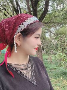 Chapeau ethnique Hui du Xinjiang, style 2022, nouveau design, automne et hiver, avec paillettes et pompons, pour spectacle, pour femmes musulmanes - Product Image 6