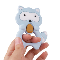 Jouet de dentition pour bébé, anneau en Silicone, en forme d'animal de raton laveur, accessoire éducatif à mâcher pour nouveau-né,