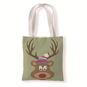 Sac fourre-tout décontracté pour femme de Noël avec fermeture à glissière, sac de shopping en toile réutilisable et écologique pour femmes - Product Image 4