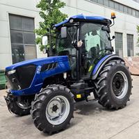 Ferme agricole 90 HP 4x4 tracteur à moteur diesel à quatre roues motrices avec cabine et climatiseur