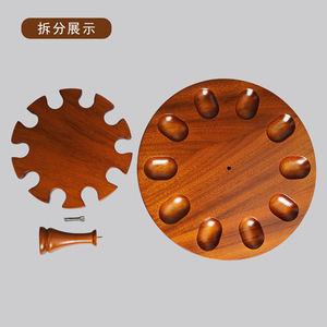Round Walnut Wood <b>Pipe</b> <b>Stand</b> 10 Position Solid Wood <b>Pipe</b> Holder For Storage And Display Roman Style - Product Image 2