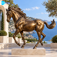 Élégante Sculpture de Cheval en Bronze, Moulage à la Cire Perdus, Statue Équine en Course, Décoration Extérieure Durable pour Hôtel, Place Publique, Villa, Jardin, Musée