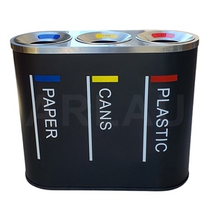Contenedor de <span class=keywords><strong>Basura</strong></span> Comercial Público para Exteriores, Contenedor de <span class=keywords><strong>Basura</strong></span> Grande de Acero Inoxidable, Contenedor de <span class=keywords><strong>Basura</strong></span> con 3 <span class=keywords><strong>Compartimentos</strong></span> para <span class=keywords><strong>Reciclaje</strong></span> - Product Image 5