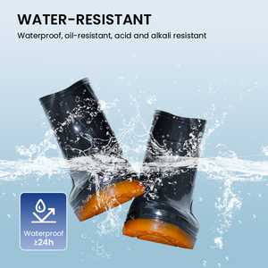 מגפי גומי pvc לגברים לעונת הגשם בקיץ החורף עמיד למים, מגפי בטיחות תעשייתיים נגד החלקה - Product Image 4