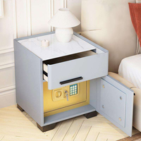 Coffre-fort de luxe compact pour armes à feu avec chargeur sans fil et veilleuse LED intégrée, à empreinte digitale, pour table de chevet