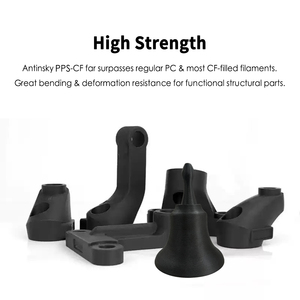 เส้นพลาสติกสำหรับเครื่องพิมพ์ 3 มิติ Antinsky PPS CF 0.5 กก. 1.75 มม.  เส้นพลาสติกที่เติมด้วย CF มากที่สุด เหมาะสำหรับการดัดงอและการเปลี่ยนรูปได้ดีเยี่ยมสำหรับชิ้นส่วนโครงสร้างที่ใช้งานได้จริง - Product Image 4