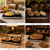 Mini chauffe-plats électrique 400W, plaque chauffante en acier inoxydable pour fêtes, plateau chauffant de comptoir pour buffet, contrôle de la température