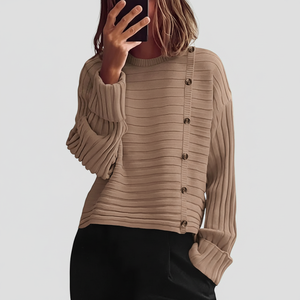 Sweat-shirt à manches longues pour femmes coupe ample design minimaliste haut surdimensionné élégant pour la mode hivernale - Product Image 1