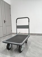 Carretilla de Plataforma con Neumáticos Inflables de 8 Pulgadas Resistentes a Impactos, con Mango Plegable, para Almacén y Entrega