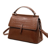 Sac fourre-tout grande taille en cuir véritable pour femme, nouveau style 2026, rétro, haut de gamme, pour le quotidien, polyvalent, avec deux rabats, motif crocodile