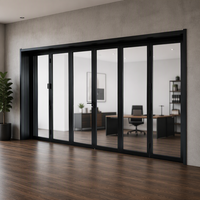 Porte pliante en aluminium / Porte à double battant 6060-T66 à rupture de pont thermique pour villa, patio, insonorisée, certifiée ISO9001, pour salle de bain de luxe, entrée d'hôtel 5 étoiles