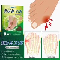 Patchs OEM en gros pour soulager l'hallux valgus et les pieds enflés avec traitement à base de plantes chinoises, 8 pièces/boîte