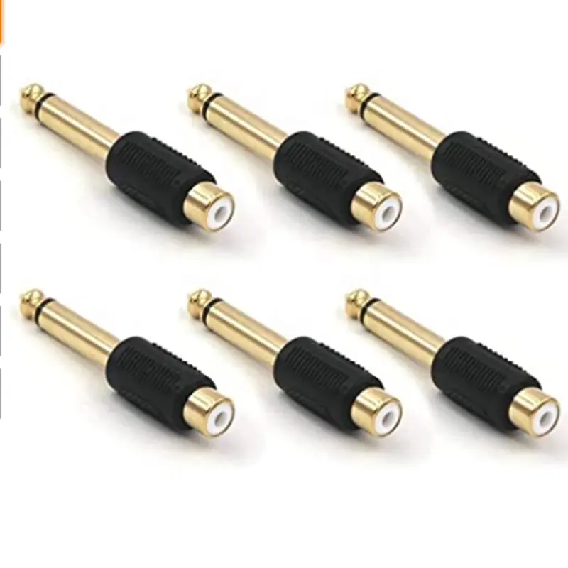 Wholesale gold-plated audio video adapter plugs from manufacturers, 6.3mm to 3.5mm, with replacement plugs speakers adapters